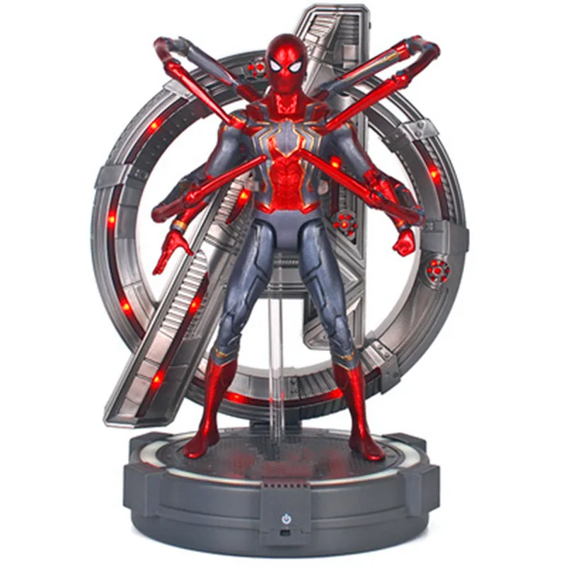 

Avengers:Infinity War Superhero Spider-Man Movable Joints With Luminous Base PVC Action Figure Model Toy X1412