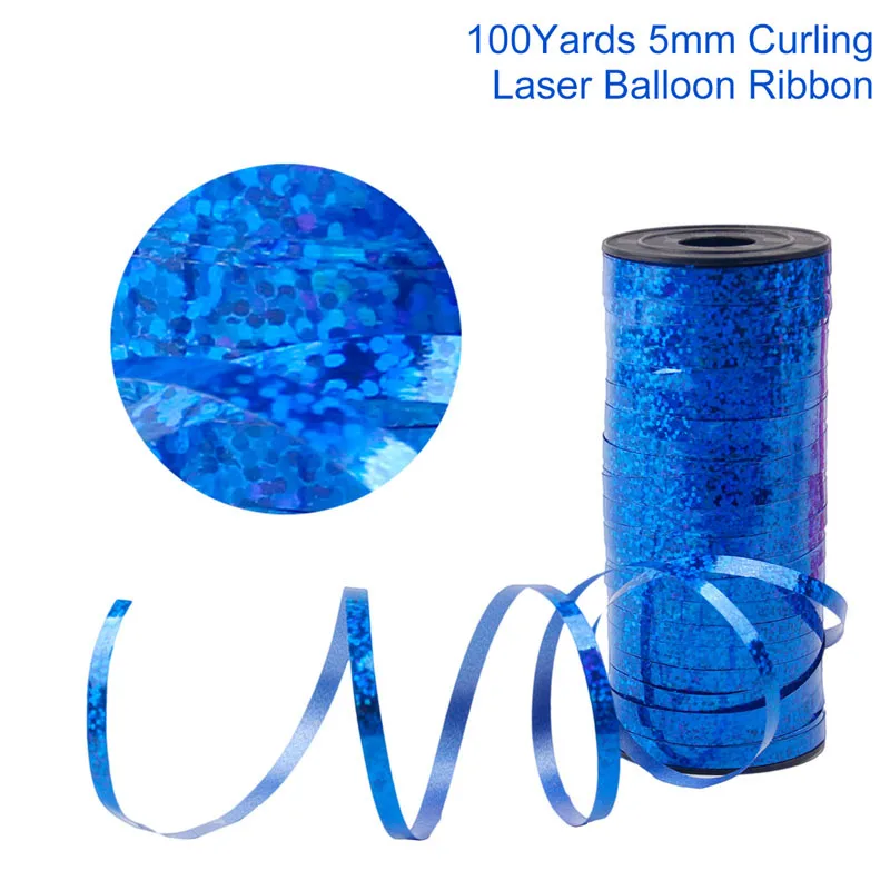 Blue 5mm Ribbon FENGRISE, розовое золото, вечерние украшения, для крещения, воздушный шар "Конфетти", для свадьбы, дня рождения, вечеринки, принадлежности, сделай сам, Декор, Помолвочные шары - Цвет: Blue 5mm Ribbon