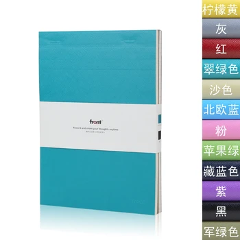 

2PCS FRONT P004 A4/A5 Faux Leather Notebook Sticky Note Grid Notebook Two-color Matching