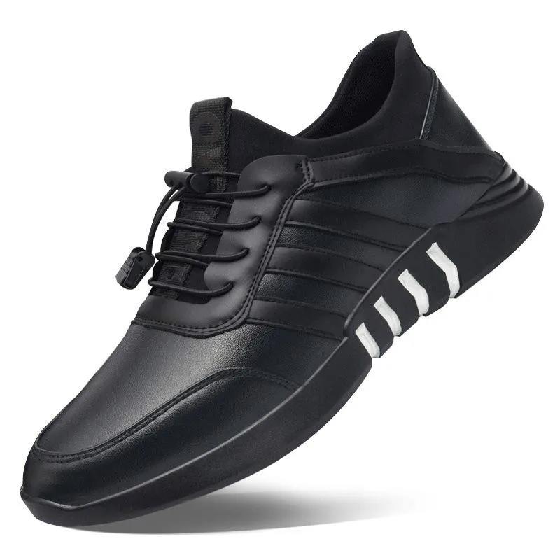 

Autumn Winter Mens Pu Leather Sneakers Warm Footwear Trainer Breathable Tenis Hombre Casual Shoes Sports Man Sneakers Black Blue