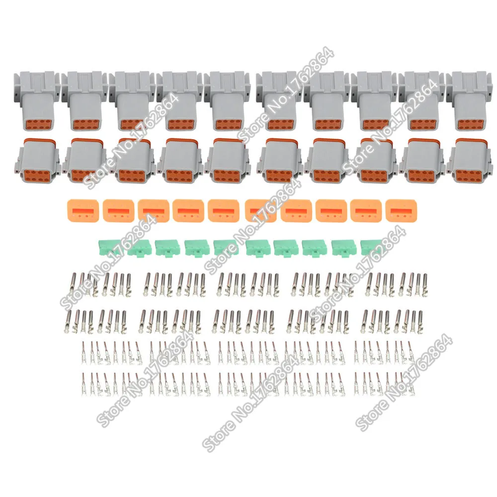 10 Sets DJ3081Y 1.6 11/21 Deutsch Connectors 8 Pin DT04 8P/DT06 8S ...
