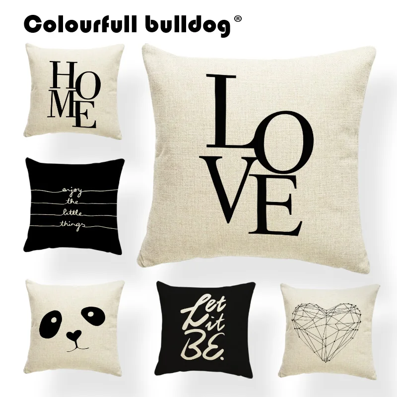 Geometry Cushion Covers Word Cover Pillows Stripe Chair Decorativa