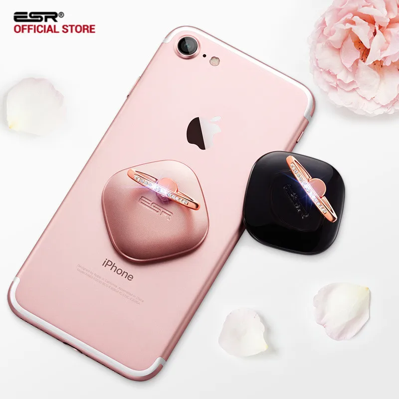 

Phone Ring Stand with Swarovski Crystals, ESR Ring Holder Finger Grip Universal Zinc Alloy Kickstand for iPhone X 8 Plus 8 7 6s