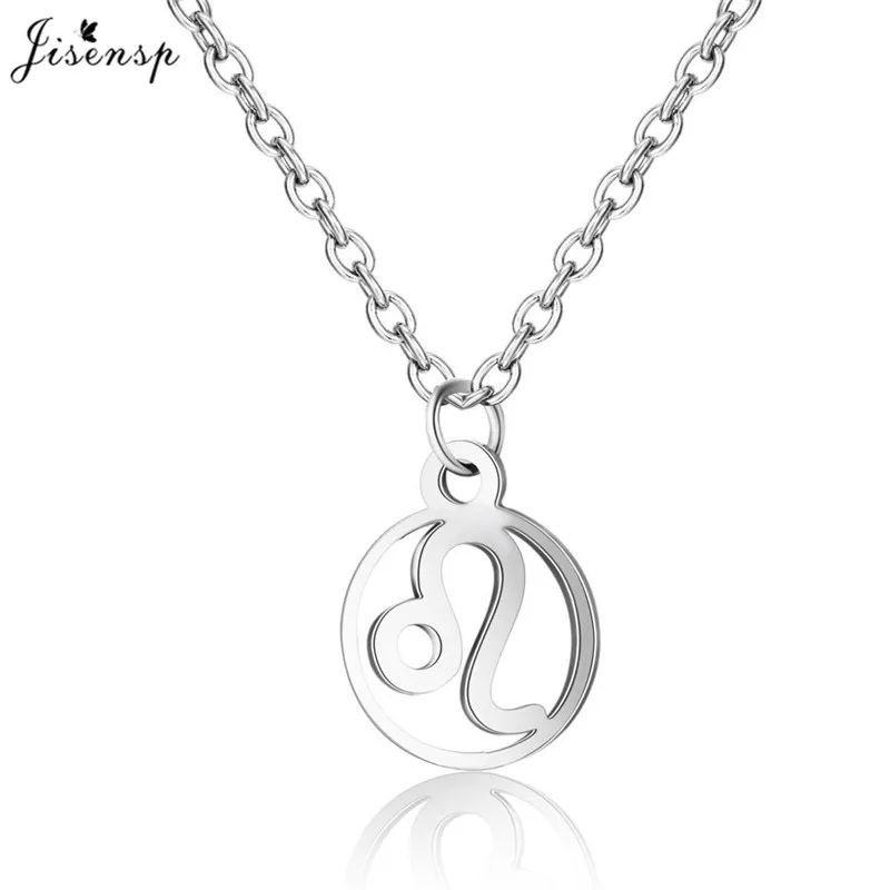 Jisensp круглый знак зодиака 12 Созвездие ожерелье s& ожерелье с подвесками для женщин длинное цепное ожерелье Бижу femme - Окраска металла: XL572S