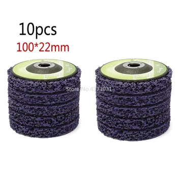 

10pcs Abrasive Tools 100*22mm Poly Strip Wheels Paint Rust Removal Clean Angle Grinder Discs Purple