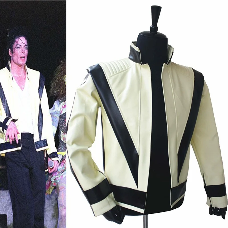 

Rare MJ Michael Jackson Thriller Light Green Open PU Leather Jacket On Concert Perfromance XXS-4XL