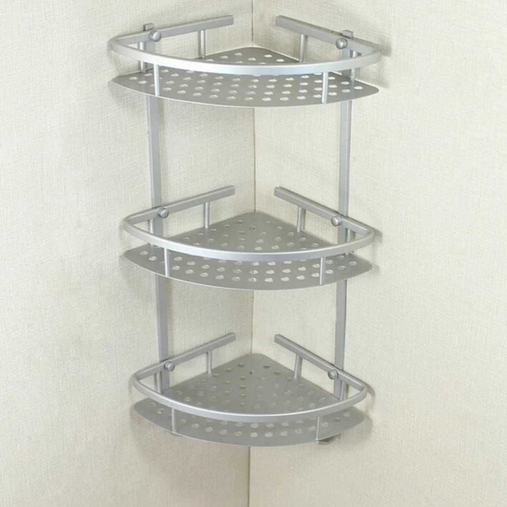 

Quality Aluminum Bathroom Shelf 3 Tiers Bath Shower Shelf Bath Shampoo Holder Basket Holder Corner Shelf Chrome Bathroom Produc