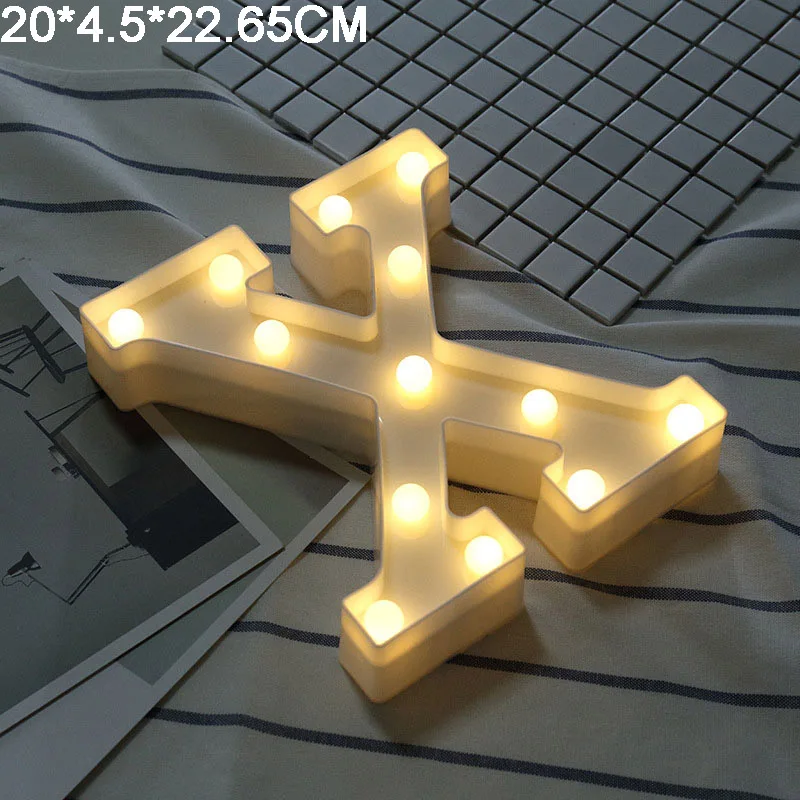 X Letras Decorativas Led Con Luces 26 букв алфавита ночник предложение для свадьбы украшения для романтической свадьбы, вечеринки украшения - Цвет: X