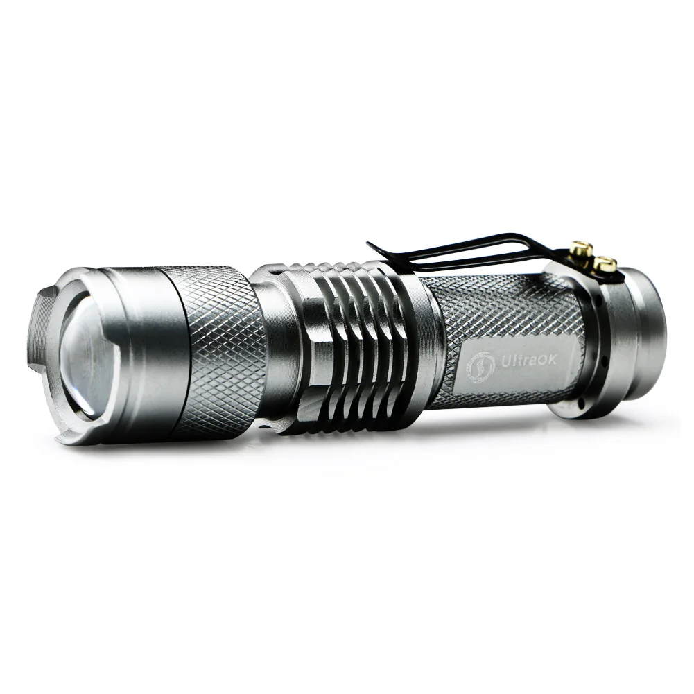 Adjustable Focus Zoom CREE Q5 LED 1200 Lm Zoom In/Out Flashlight Torch Lamp Light  For AA /14500 6061T Aluminium Alloy