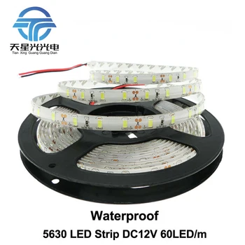 

LED Strip free shipping 5630 Waterproof Flexible DC12V 60LED 5m IP65 High Quality 5630