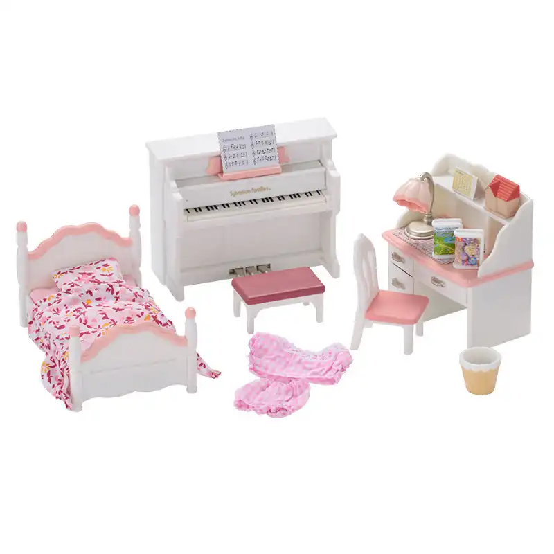 Sylvanian Family кукольный домик мебель аксессуары девочка Bedromm кровать/стол/пианино