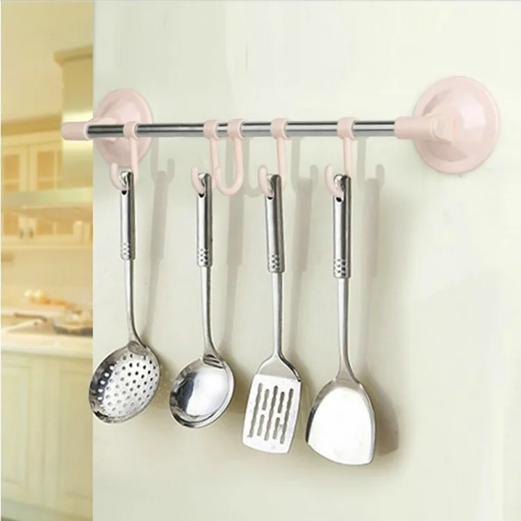 Creative Sucker Multi purpose Kitchen Towel Hook Multifunctional Cooking Utensils Hung with Five