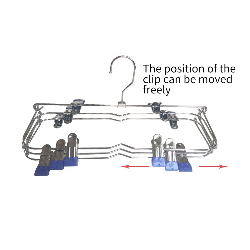 Вешалки для одежды, многослойная вешалка для брюк и юбок, нескользящая металлическая вешалка, зажимы с 12 зажимами, держатель для хранения одежды