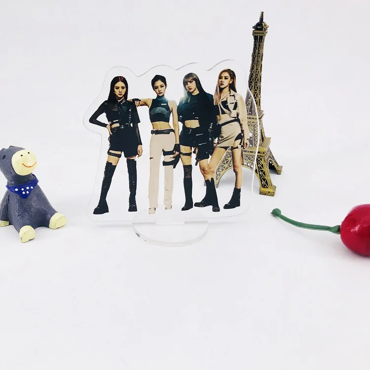 

Kpop Blackpink Jisoo Jennie Rose Lisa Statue Desktop Decoration Acrylic Plastic Cases Displays Standing Action Table Displaying