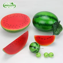 Высокий Искусственный арбуз ломтик Поддельные Фрукты Модель Набор дома украшения реквизит
