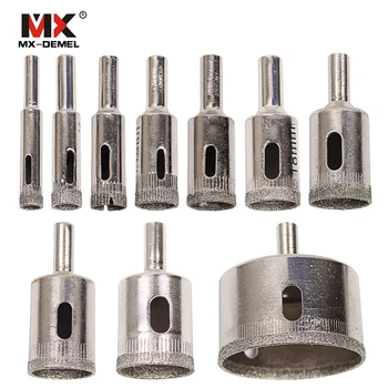 

10PCS/set 8-50mm Diamond Coated Core Hole Saw Drill Bits Tool Cutter For Tiles Marble Glass Granite Drilling Best Price