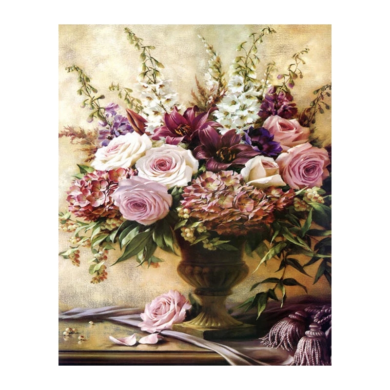 3D DIY diamond embroidery kits diamond mosaic crafts painting cross stitch home decoration in needlework vintage flower 