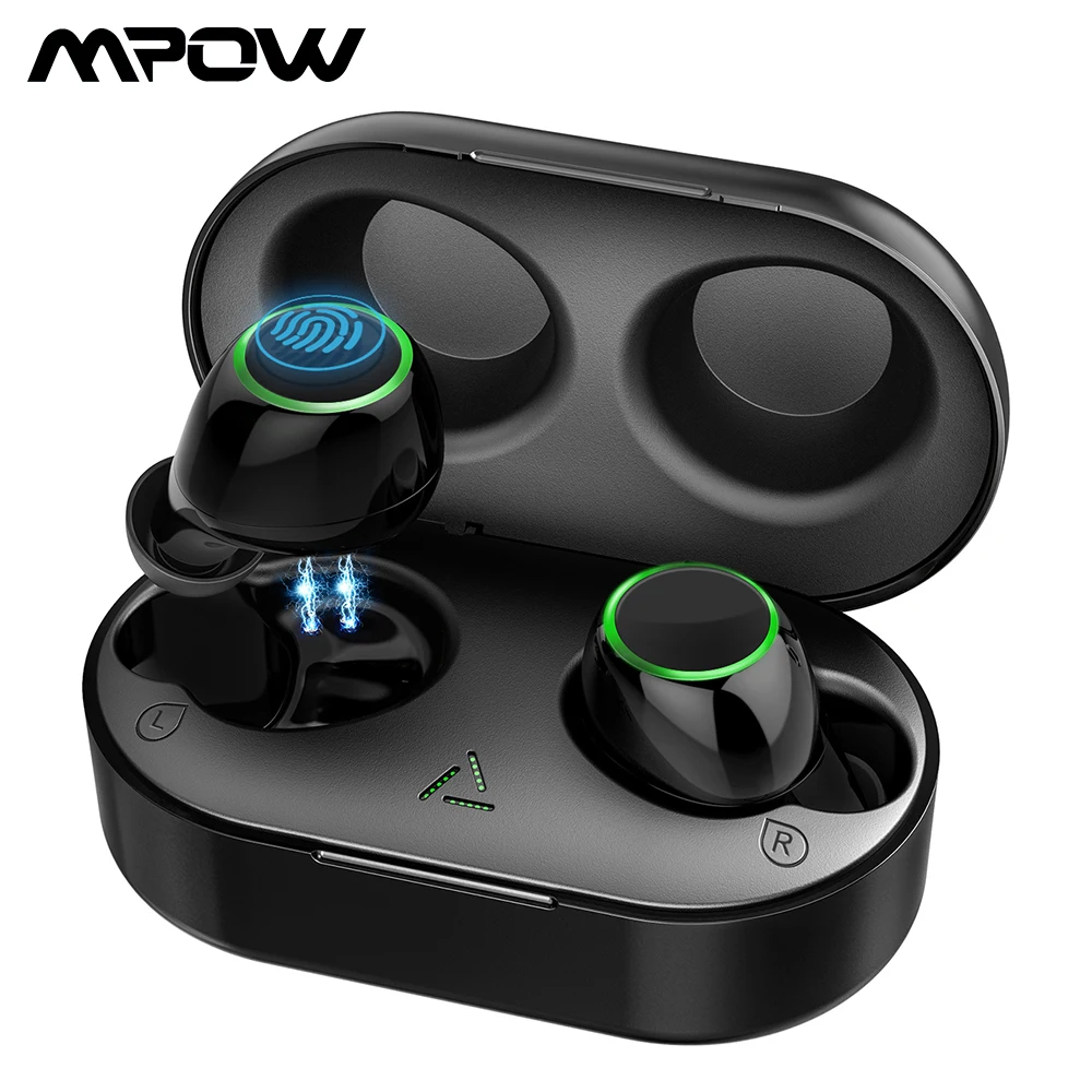 Mpow T6 TWS Bluetooth 5,0 наушники 3D стерео сенсорное управление беспроводные наушники IPX7 водонепроницаемые с CVC8.0 шумоподавляющий микрофон