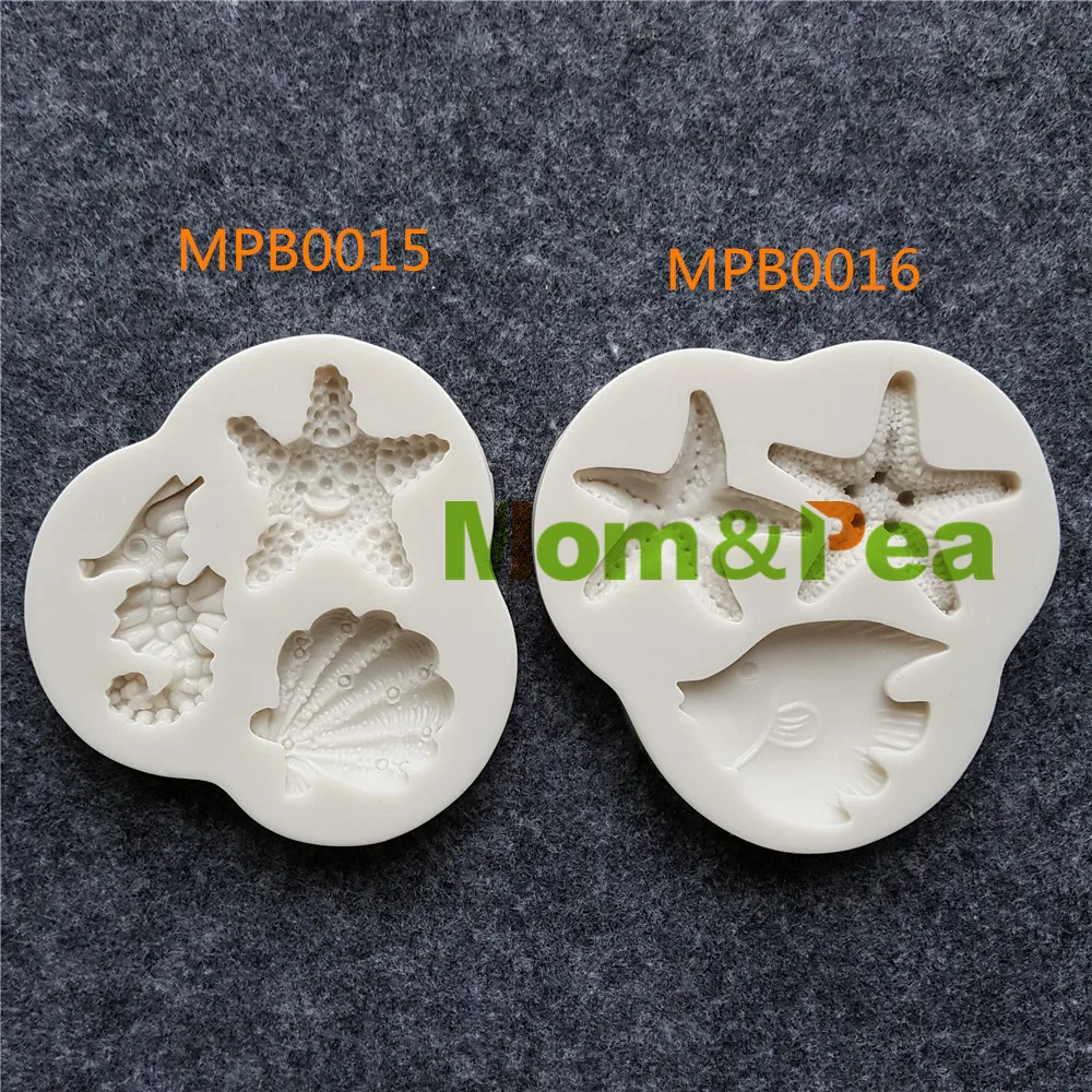Mom&ampPea MPB0015-6 Sea Animals Silicone Mold Sugar Paste 3D Fondant Cake Decoration | Дом и сад