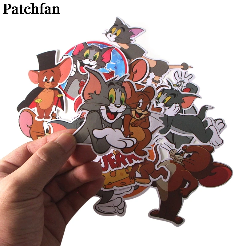 Patchfan 17 шт. кошка и мышь мультфильм забавные наклейки для скрапбукинга DIY ноутбук скейтборд мотоцикл Дома Декоративные значки A2011