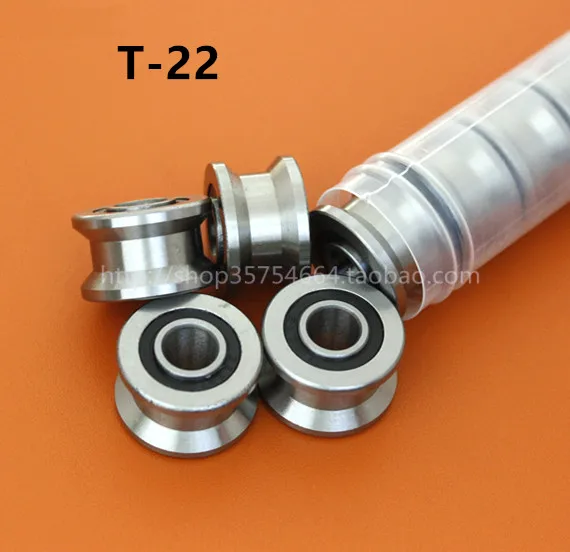

100pcs/lot ABEC-5 T22 8mm V flat groove pulley bearings TU22 8x22.5x14.5x13.5 mm V groove roller wheel ball bearing