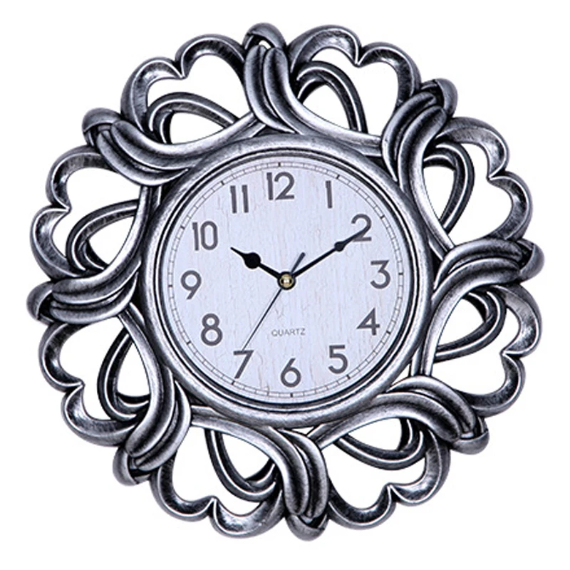 

3D Wall Clock Modern Design Living Room Decoration European Vintage Retro Lacework Round Clocks Wall Watch Silence 10"