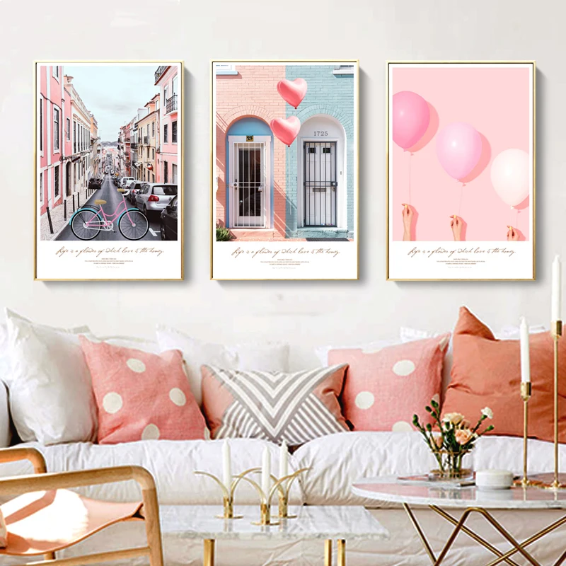 

Nordic Poster Wall Art Canvas Painting Landscape Balloon Modern Pop Art Paintings Canvas Prints Wall Picture for Living Room H61