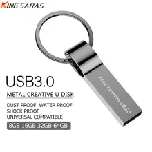 New 2019 usb flash drive 32gb metal USB 3.0 usb stick 4gb 8GB 16GB pendrive 64gb grey Keychain pen drive 128GB Free print LOGO kingmax usb 3 0 flash drive grey 8gb