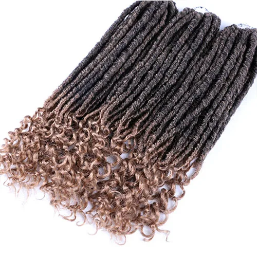 Dula A Faux locs Curly вязаные для наращивания Dread косы плетеные косы Омбре Мягкая натуральная синтетическая прическа - Цвет: T1B/27