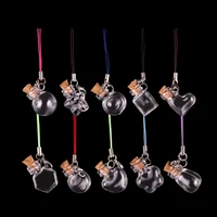 Lots 10pcs Mini Clear Glass Bottle Jars Vials Wish Bottle Cute Art Bottles DIY Craft with Corks Stopper key chain 1