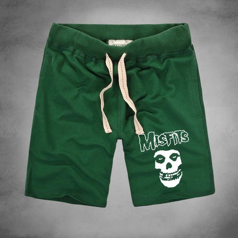 

The Misfits Band Men's Punk Short Trousers Classic Casual Calf-Length Shorts Sweatpants Fitness Workout Cotton Shorts pantalones