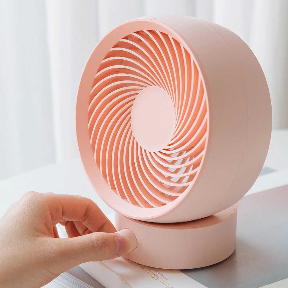 

USB Rechargeable Adjustable Wind Mini Air Circulation Desktop Powerful Round Mute Office Fan Portable