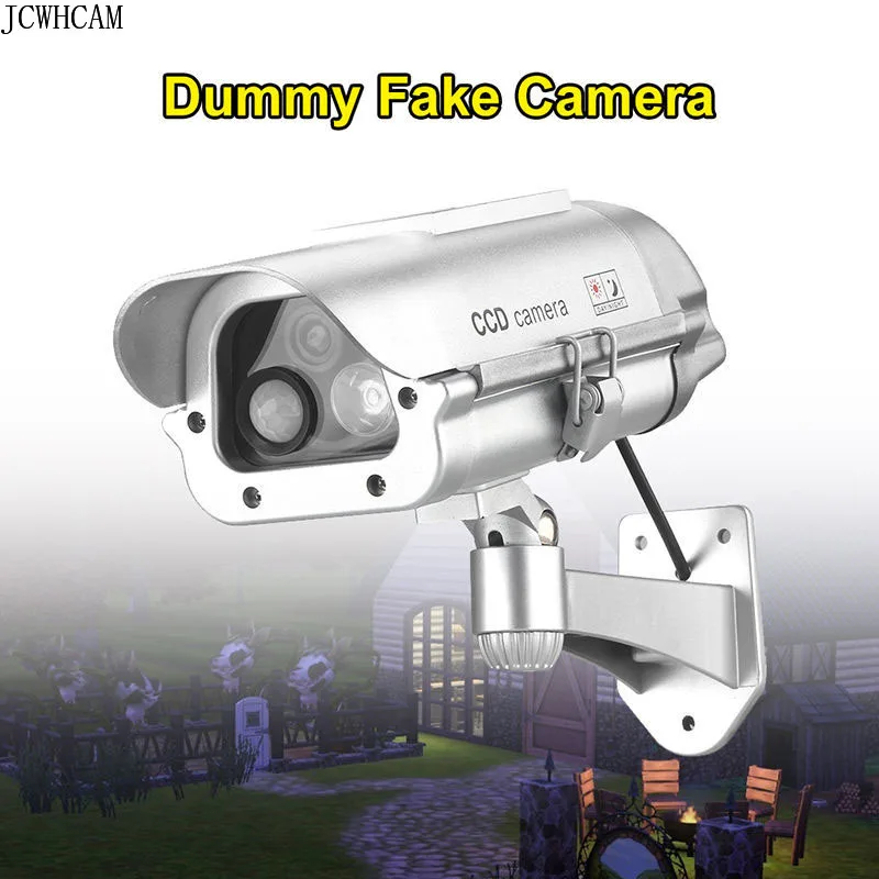 Солнечный Мощность Имитация Поддельные манекен камера пуля водостойкие Крытый безопасности CCTV камеры скрытого видеонаблюдения