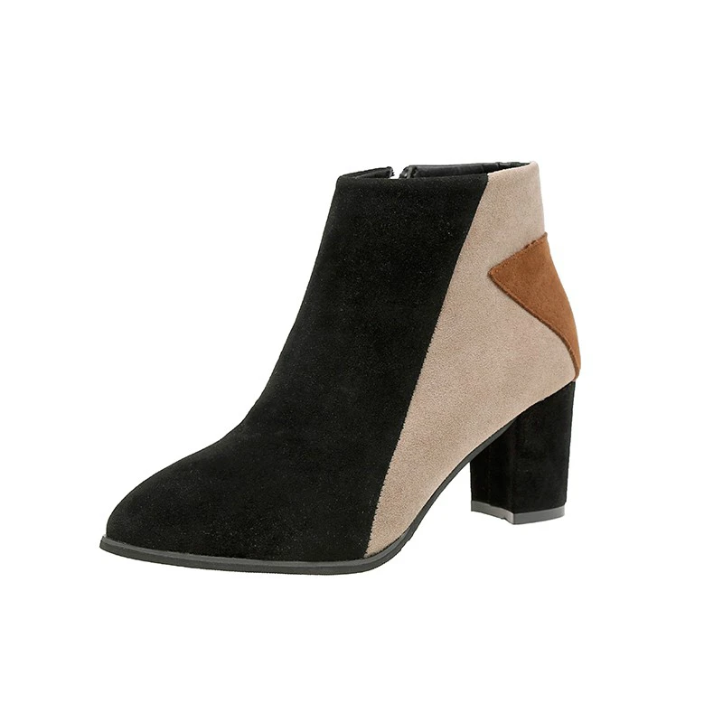 

Women's Boot Autumn New Brand High Heel Pointed Flock Casual Fashion Sexy Thin Heel Elegant Party Temperament High Quality