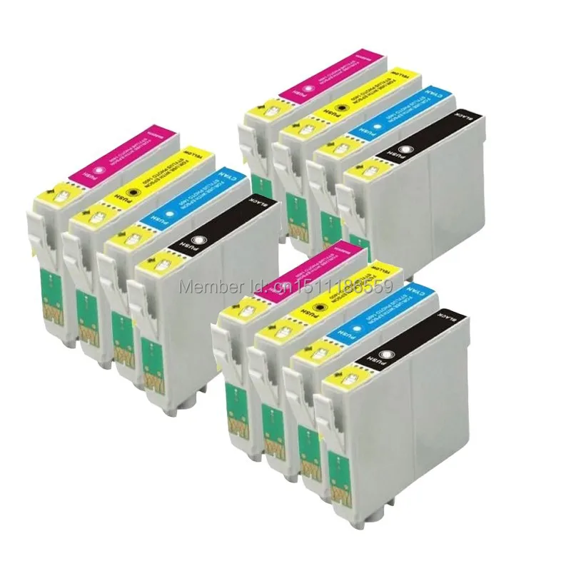 12 чернильных картриджей для принтеров STYLUS S22 SX125 SX130 SX235W SX420W SX425W SX435W SX445W BX305F BX305FW