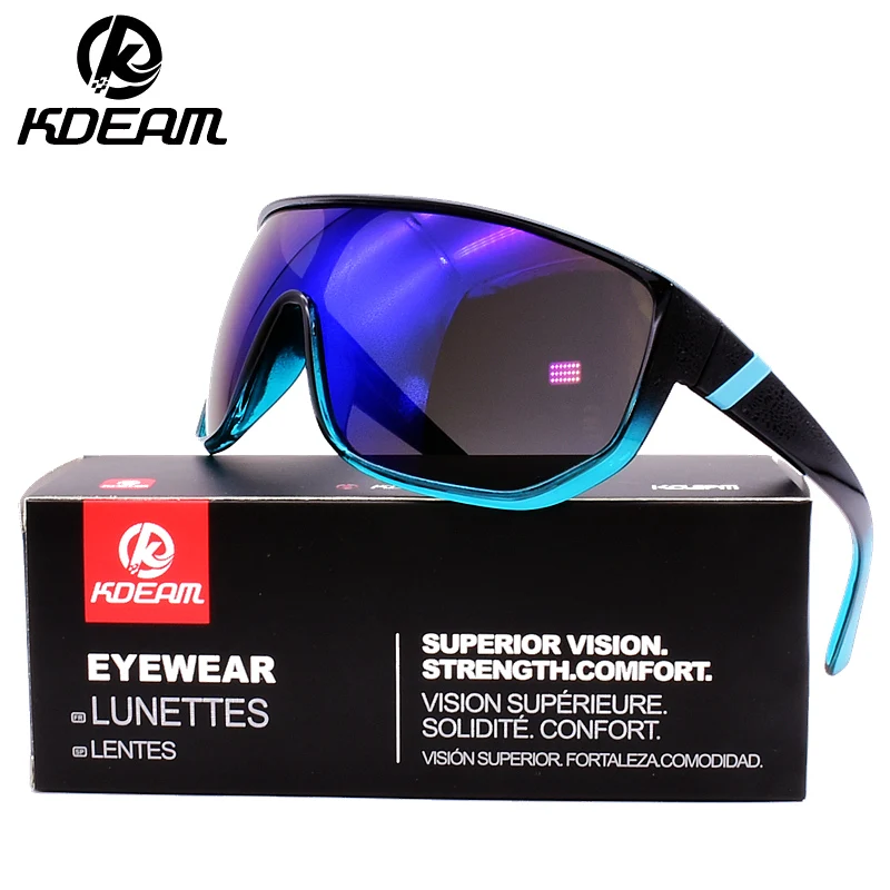 Goggle Sunglasses Men KDEAM Brand Driving Big Frame Big Sun Glasses