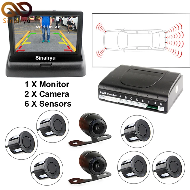 3 in 1 Car Video Parktronic Parking Assist System, 6 Sensors Parking
