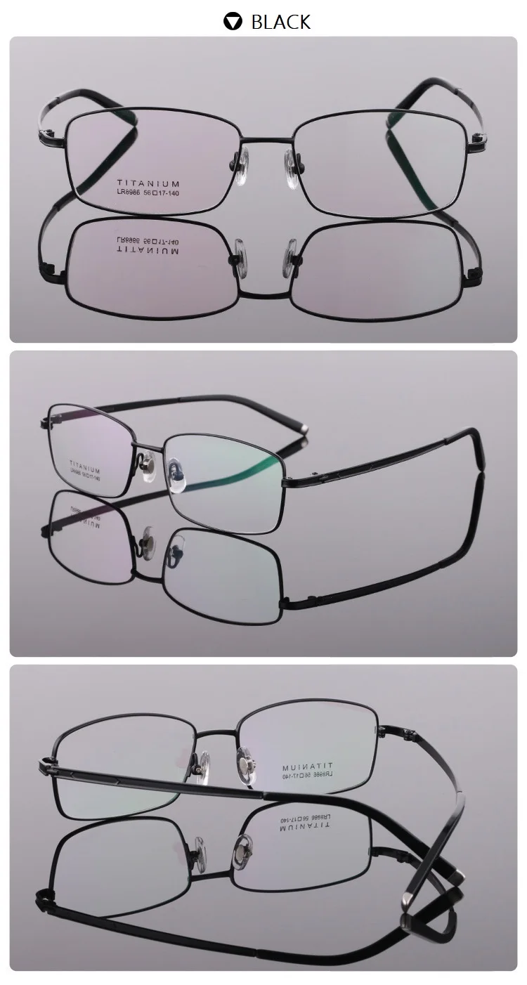 Ширина-142 полная оправа из чистого титана, оправа для очков, мужские деловые ультра-светильник, прогрессивные очки по рецепту, оправа для очков