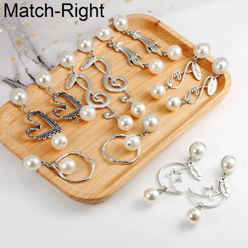 

Match-Right Women Statement Pearl Drop Earrings For Women Long Dangle Hanging Korean Drop Earrings Pendant Female Jewelry NR224
