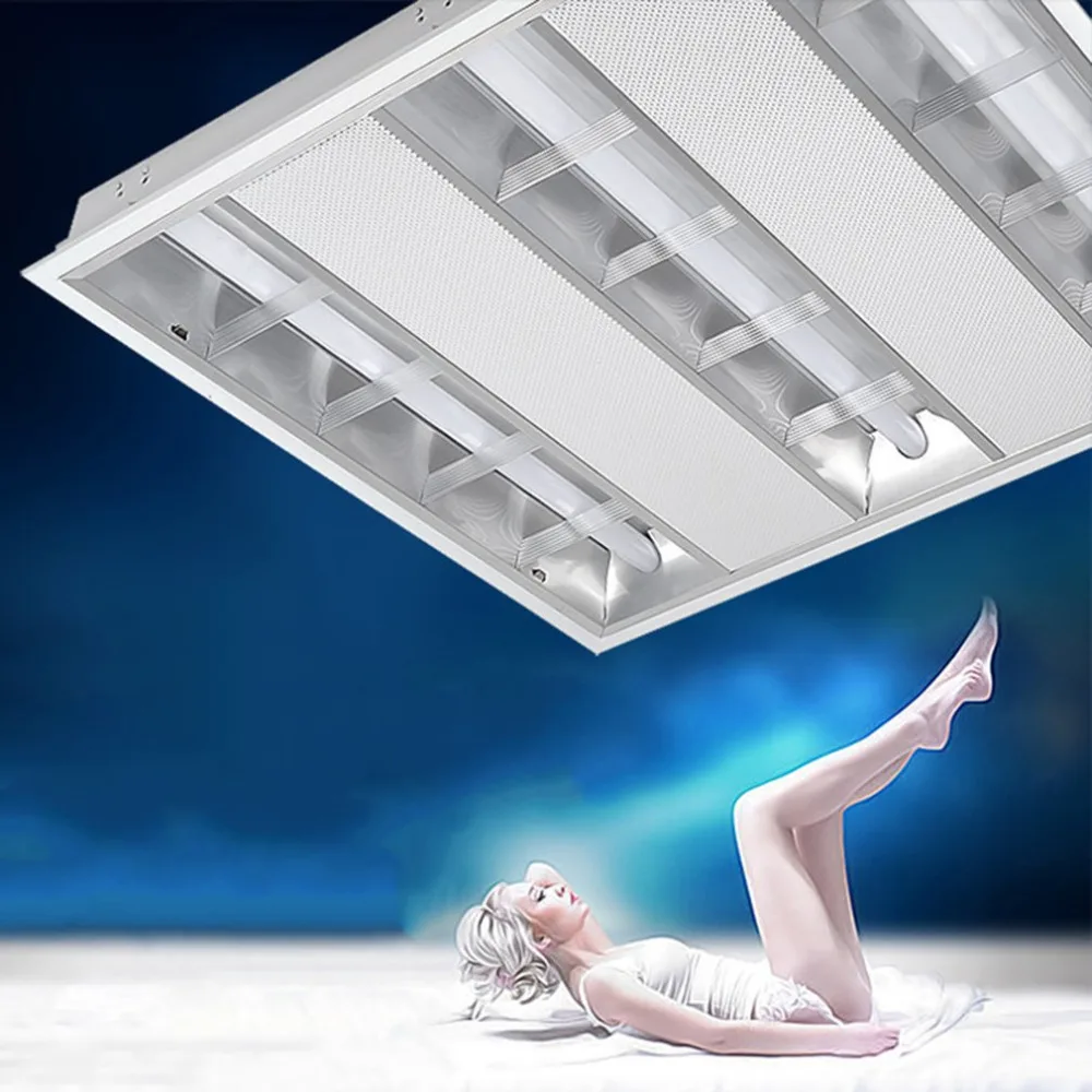 

LED Ceiling Light Stainless Steel 600*600 Grill Reflector LED Tube Holder Bracket For Office Market Fitting Lamp Wall Lamp