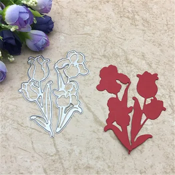 

Tulip flower Metal Cutting Dies Stencils for DIY Scrapbooking/photo album Decorative Embossing DIY Paper Cards