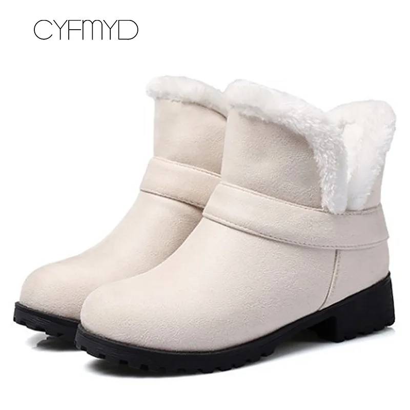

Winter boots women plus size 9-16 designer fashion plush slip-on ankle boots for women soft non-slip warm female boot