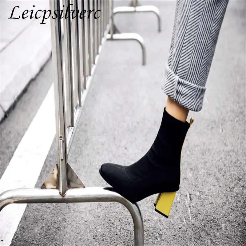 

winter fashion popular Sexy Comfortable high quality zipper Suede Fang He warm Young woman High heels Women's shoes woman