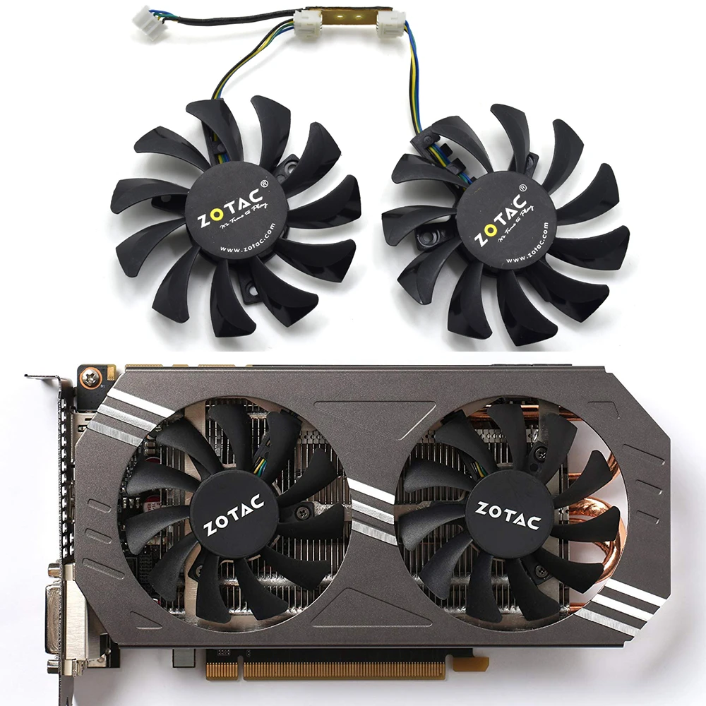 inRobert 75mm GA81S2U Dual Cooler Fan Video Card Fan Replacement for ZOTAC Graphics Card inRobert 75mm GA81S2U Dual Cooler Fan Video Card Fan Replacement for ZOTAC Graphics Card