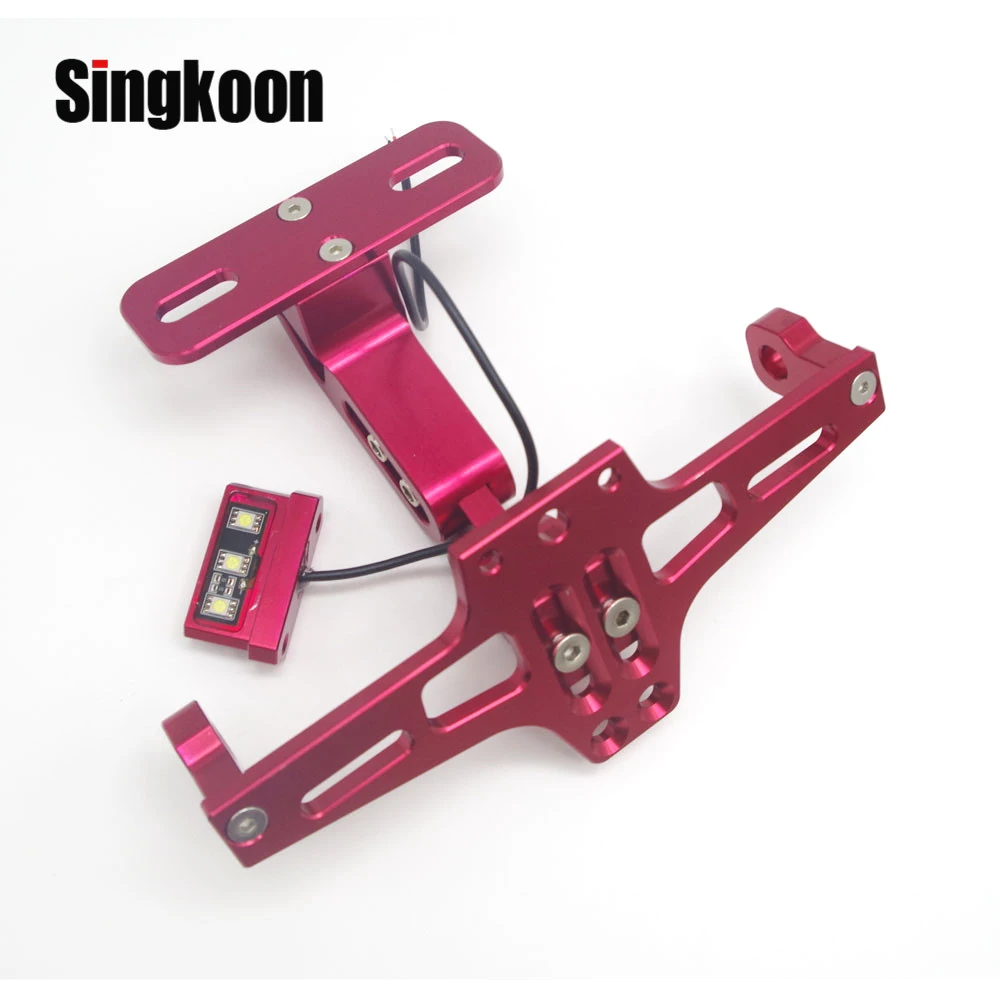 

Universal Adjustable Motorcycle Lisence number Plate Holder frame with LED Tail light FOR z900rs aprilia rs Honda cbr 250 cbr125