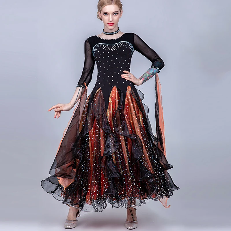 Nieuwe Professionele Jurk Voor Ballroom Dance Latin Voor Vrouwen Rhinestone Pailletten Sexy Grote Schommel Rok Waltz Tango Dancewear DL3880 Nieuwe Professionele Jurk Voor Ballroom Dance Latin Voor Vrouwen Rhinestone Pailletten Sexy Grote Schommel Rok Waltz Tango Dancewear DL3880