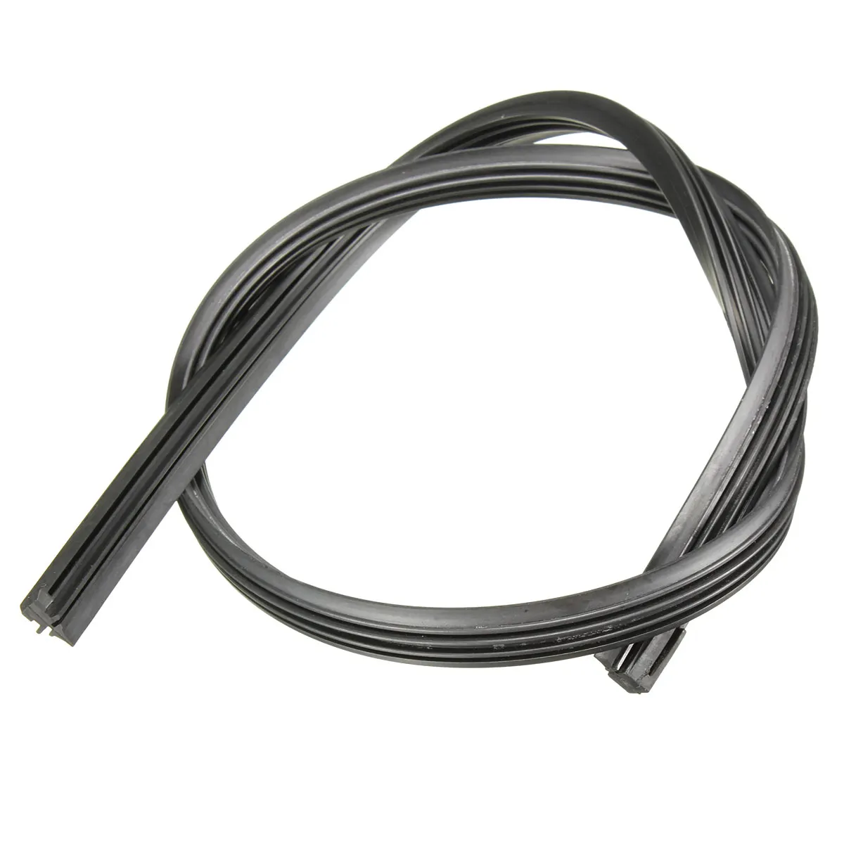 New 2x Universal 6mm 26 Black Natural Rubber Wiper Blade Frameless For