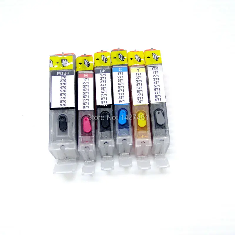 

6pcs Full ink Refillable ink cartridge BCI-370 BCI-370XL BCI-371XL for Canon PIXMA MG7730(Japan)