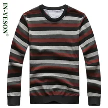 New Arrival IN-YESON Brand Clothing Men Pullovers O-Neck Striped Slim Fit Woolen Sweaters Men Casual Casual Knitted Sweater