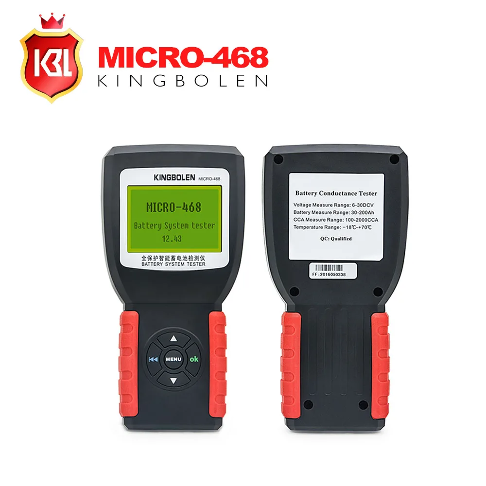 KINGBOLEN MICRO-468 автомобиля тестер системных батарей для 12 v и 24 v Системы multi-язык micro 468 для SOH SOC CCA ИК Бесплатная доставка